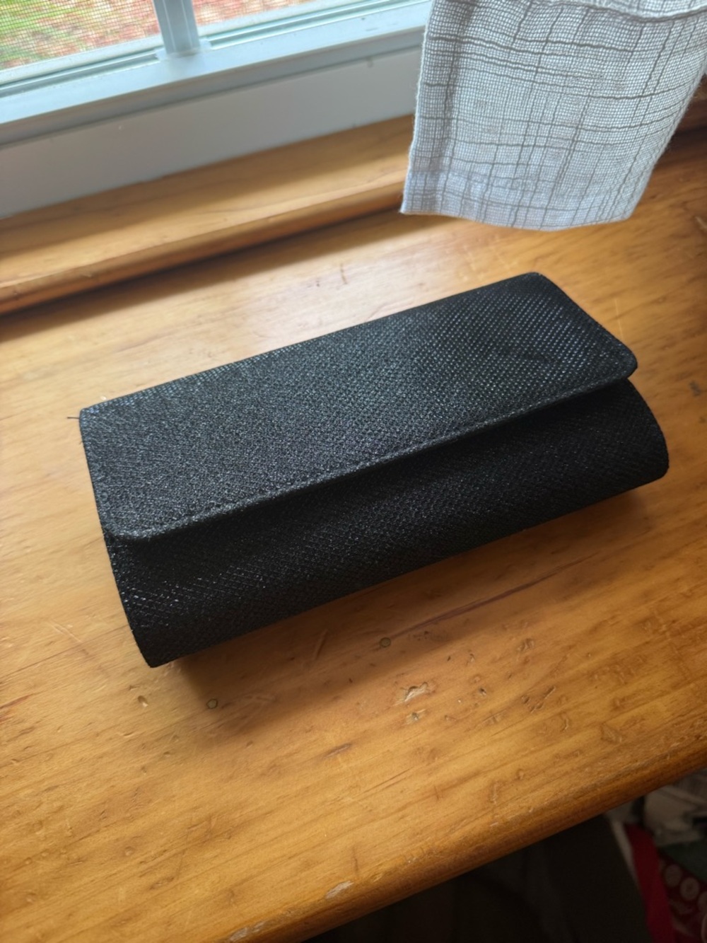 Sparkly Black Textured Clutch Wallet